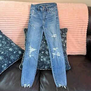American Eagle Women's Distressed Jeggings - Next Level Stretch High Rise OOOs